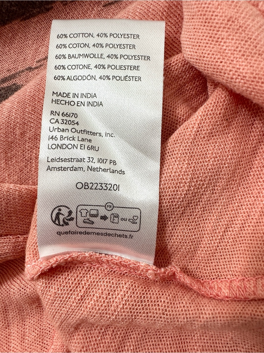 Pilcro by Anthropologie Vintage-Inspired Surf Tee Large Coral Pink Ombre - Picture 4 of 8